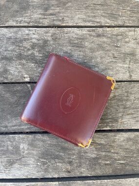 Authentic Vintage Cartier Burgundy Leather Bifold Wallet